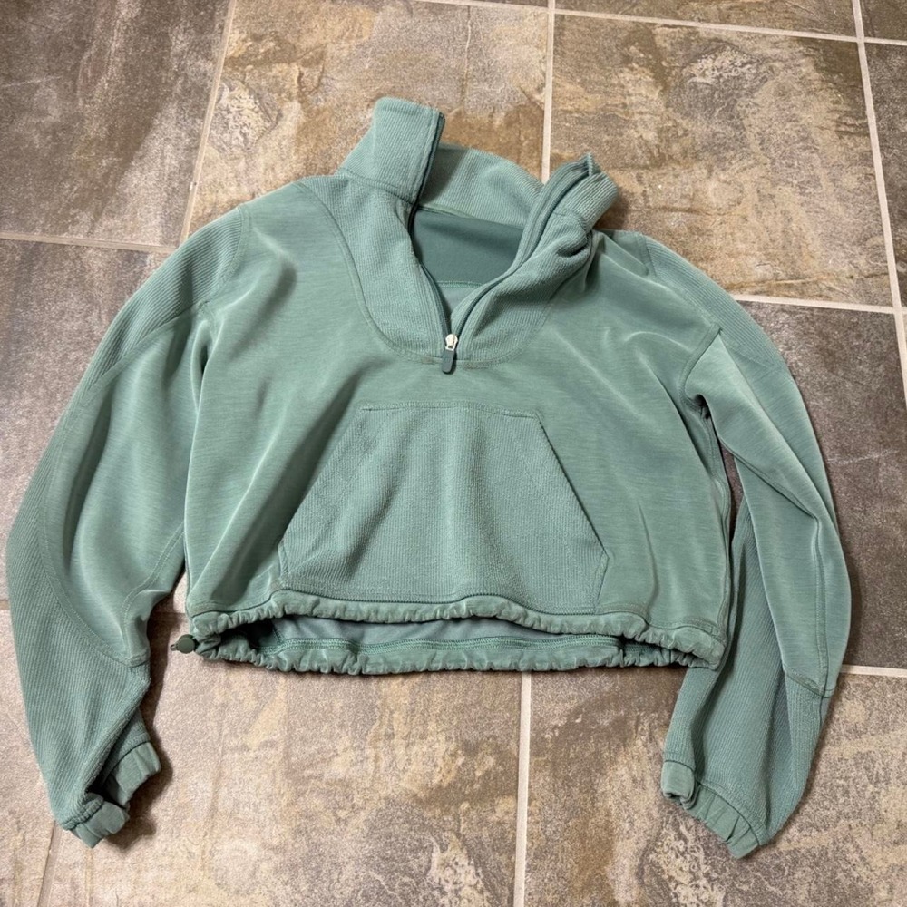 Lululemon Brushed Softstreme Ribbed Half Zip Medium Forest